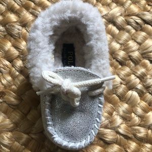 Toddler Polo Ralph Lauren Allister Silver Slippers